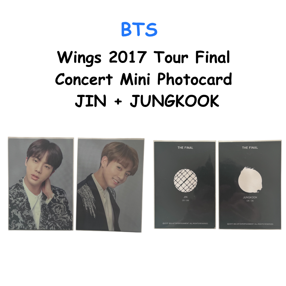 BTS Wings 2017 Tour Final Concert Mini Photocard JIN + JUNGKOOK