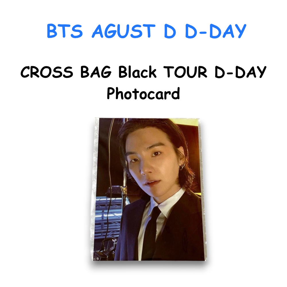 BTS AGUST D D-DAY CROSS BAG Black TOUR D-DAY Photocard