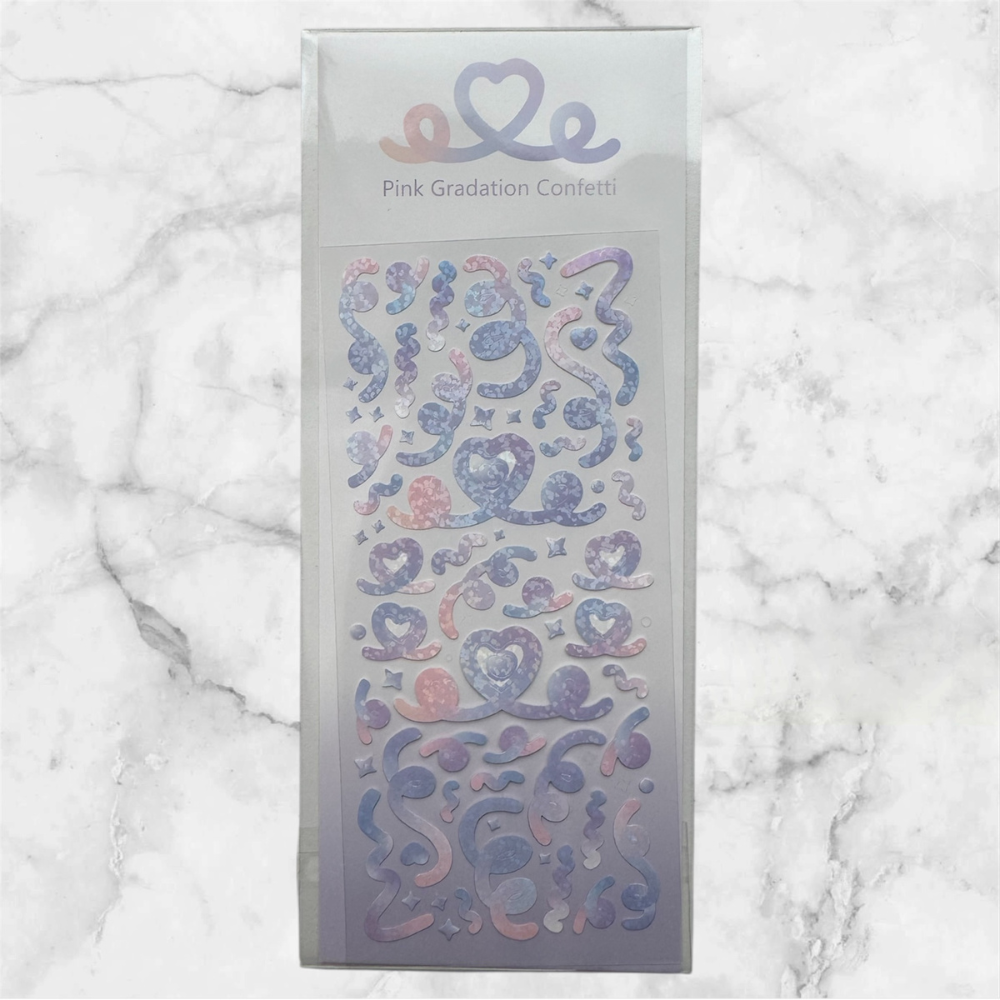 PINK GRADATION CONFETTI STICKERS