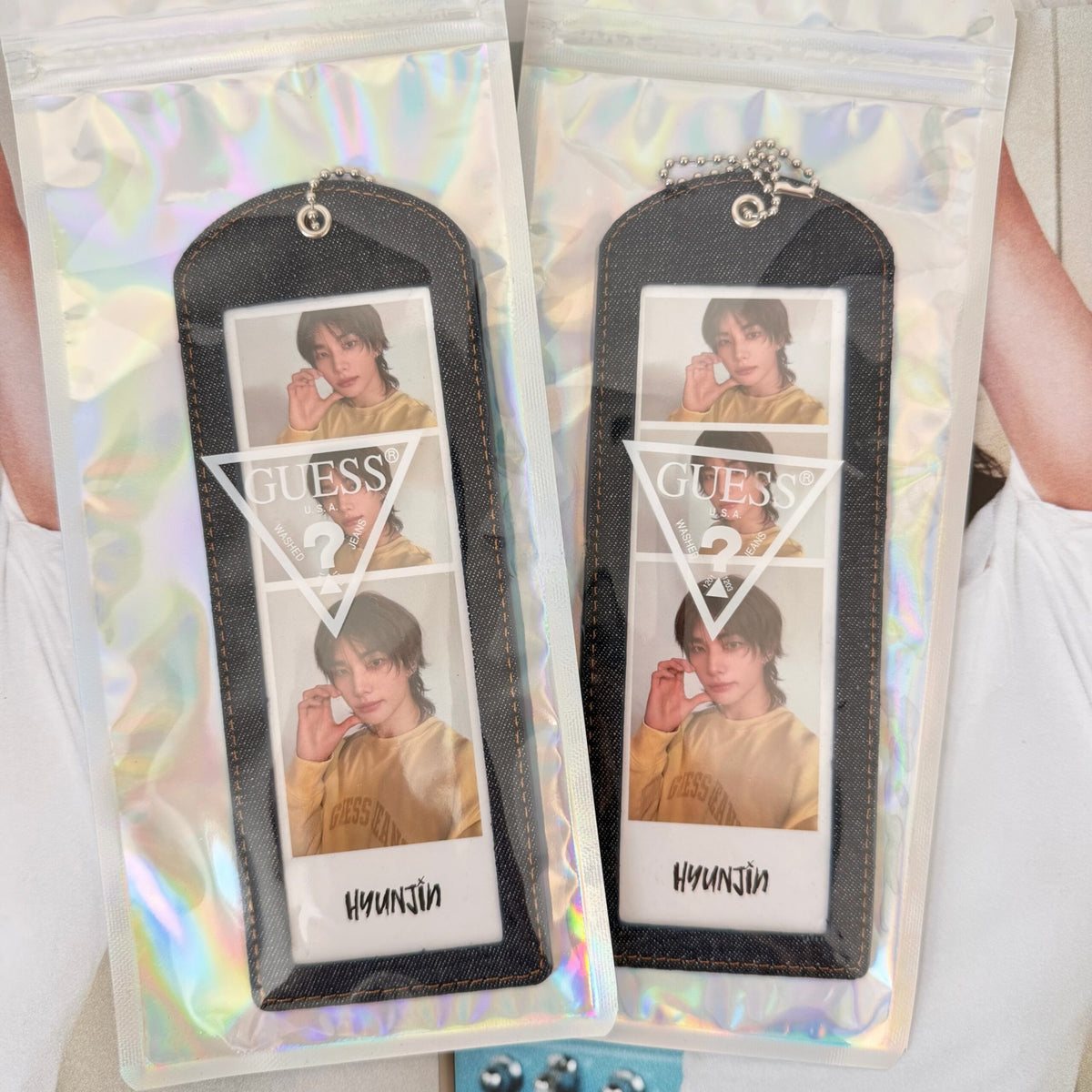 Hyunjin Guess Jeans Collab – Photo Key Chain strip PREORDER