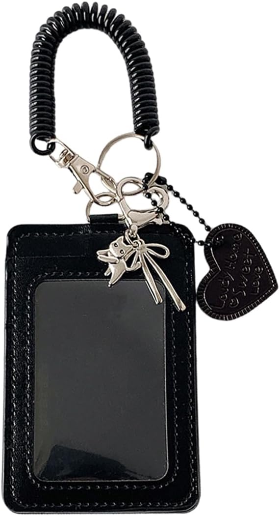 BLACK LEATHER PHOTOCARD HOLDER