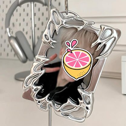 Silver Plating Irregular Frame Photo Card Holder