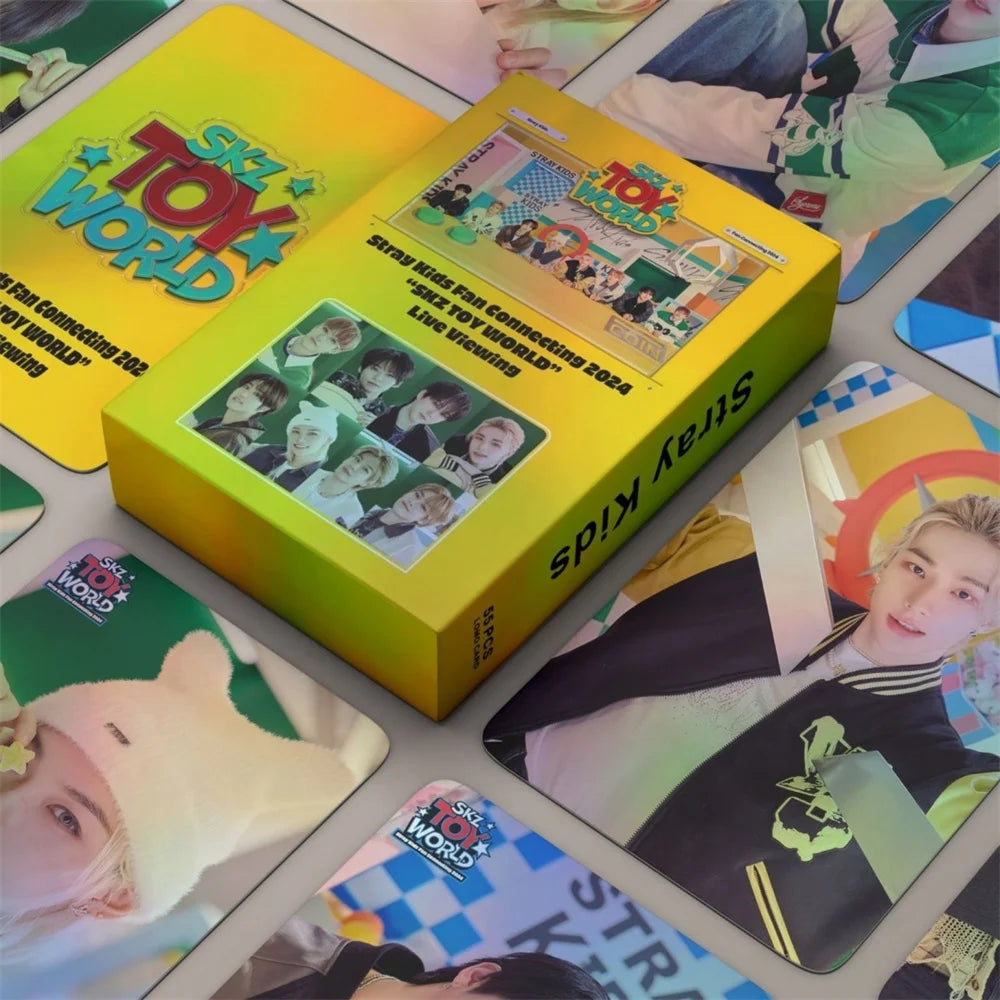 STRAY KIDS TOY SKZ WORLD HOLOGRAFICKÉ LOMO CARDS 55 KS