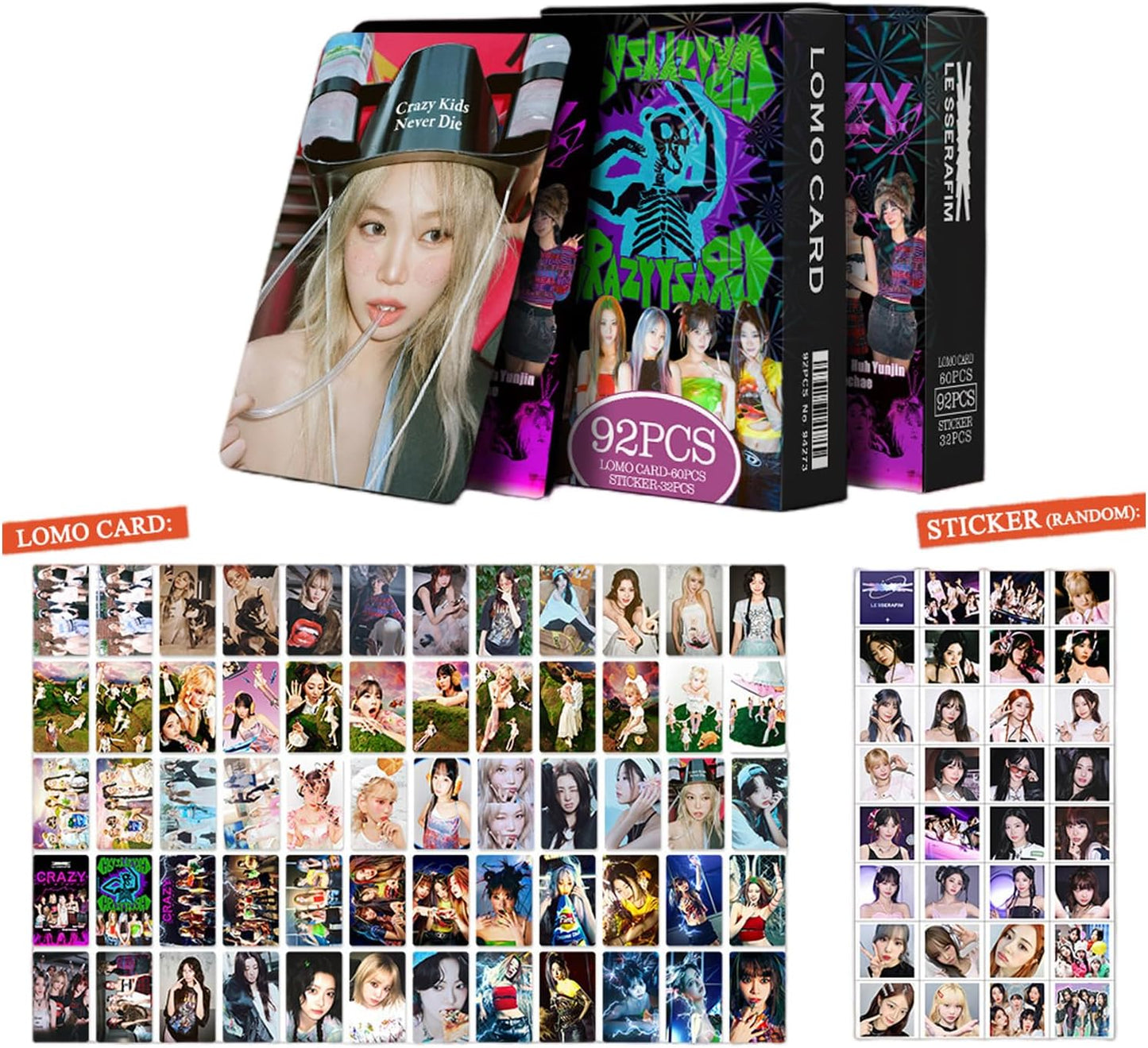 LE SSERAFIM CRAZY HOLOGRAFICKÉ LOMO CARDS 92KS