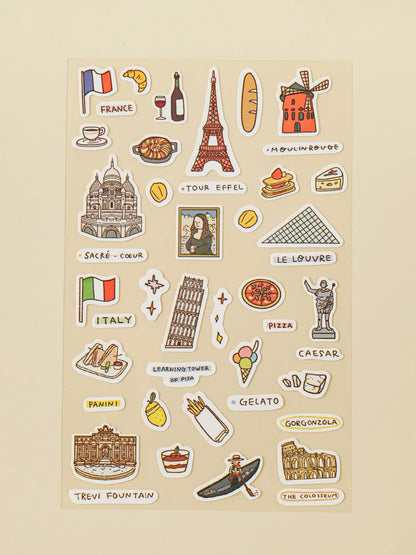 Korean travel theme stickers 4ks