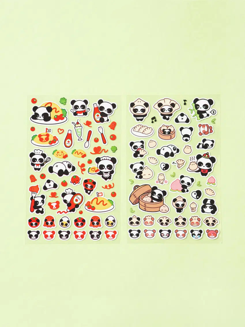 Omelet rice panda stickers 4ks