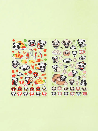 Omelet rice panda stickers 4ks