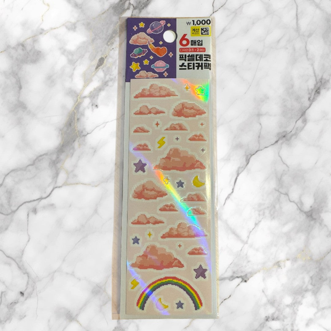 DREAMY GALAXY HOLOGRAPHIC STICKERS 6KS