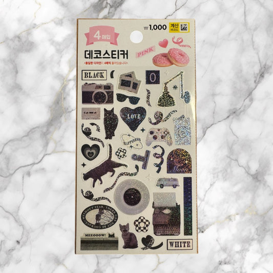 BLACK KITTY STICKERS 4KS