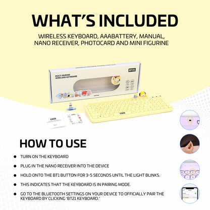BT21 MY LITTLE BUDDY BETTER TOGETHER BLUETOOTH KEYBOARD