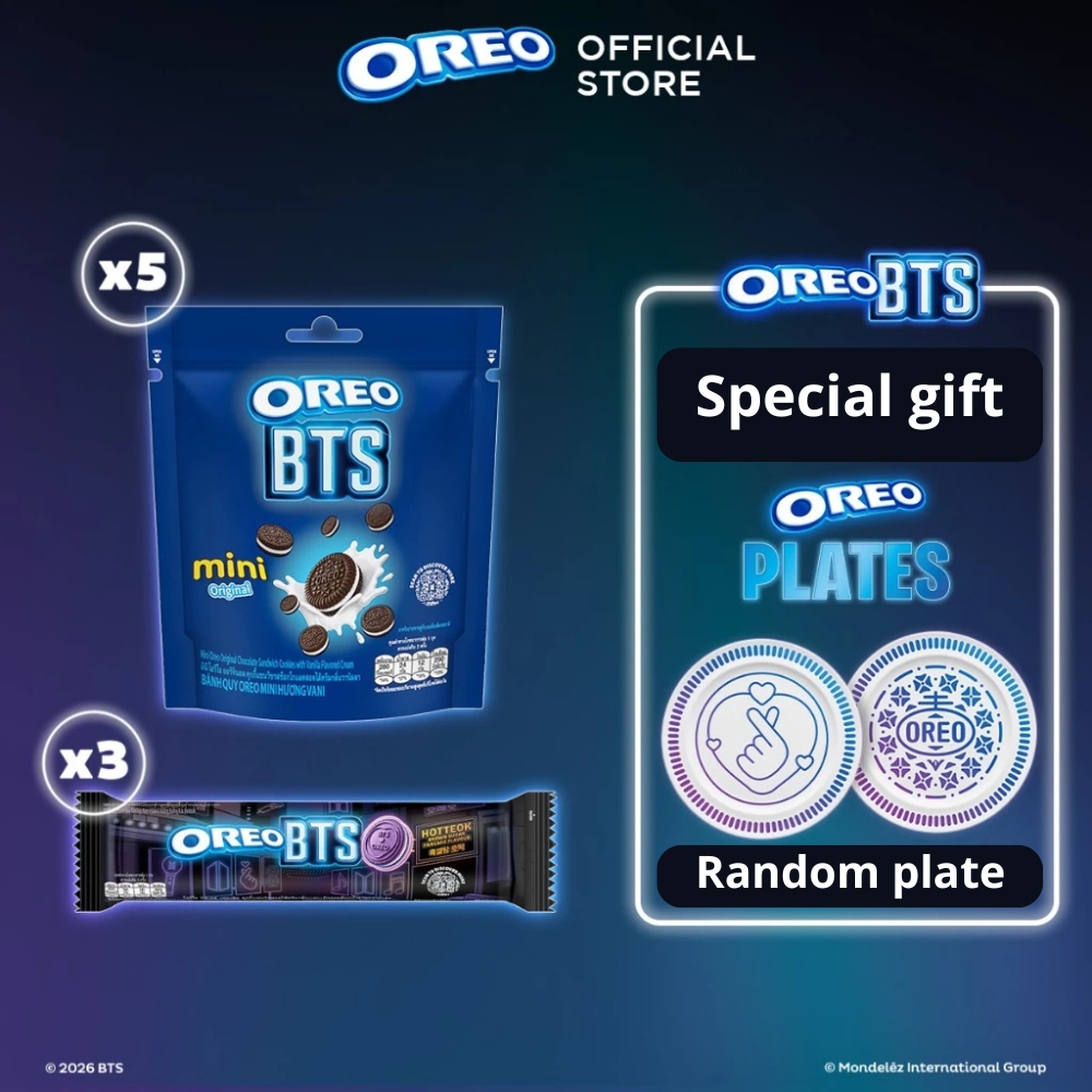 BTS X OREO Brown Sugar Pancake Sandwich Cookies gift set PLATE PREORDER