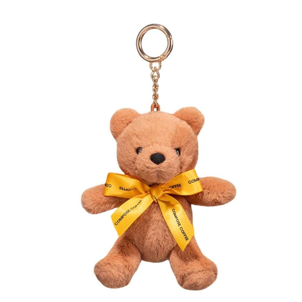 BTS Kim Taehyung V Teddy Bear Keyring Compose Coffee Collab Limited Edition