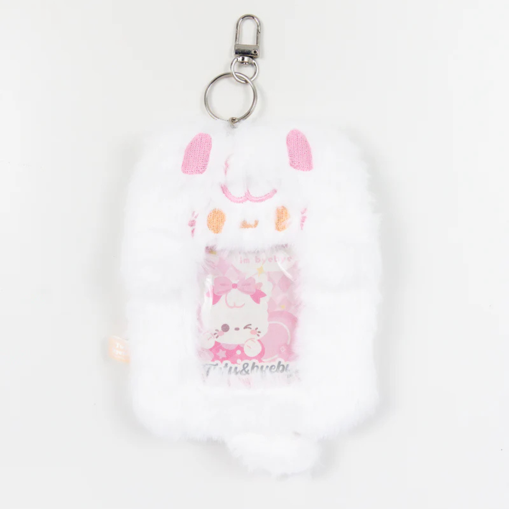 Fluffy photocard holder s výsuvnou šňůrkou