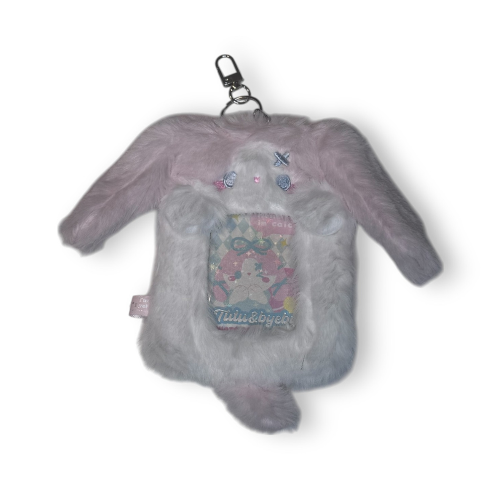 Fluffy photocard holder s výsuvnou šňůrkou