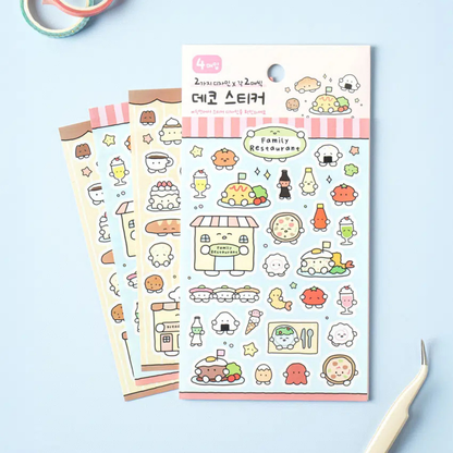 Cute food stickers 4ks