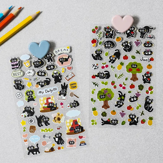 Black cat stickers 4ks