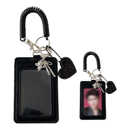 BLACK LEATHER PHOTOCARD HOLDER
