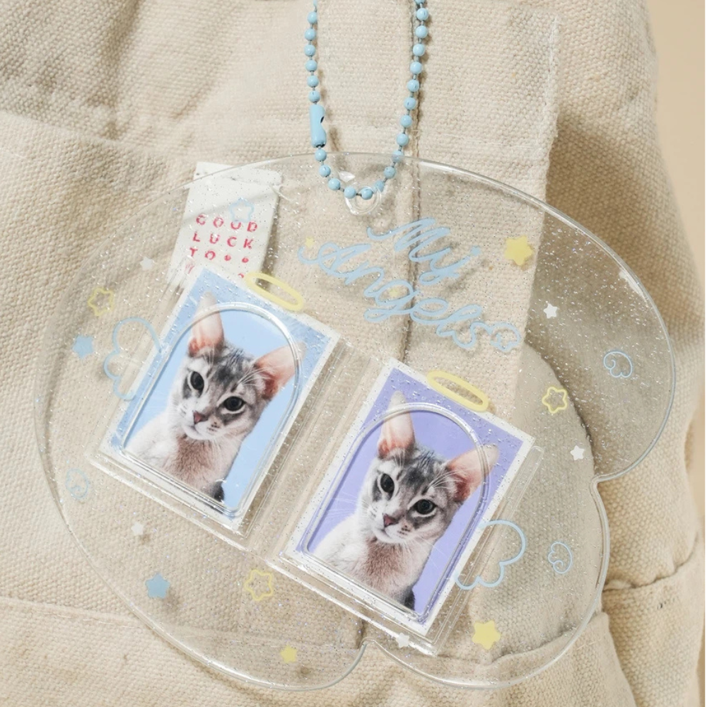 2 glitter ID photo holders
