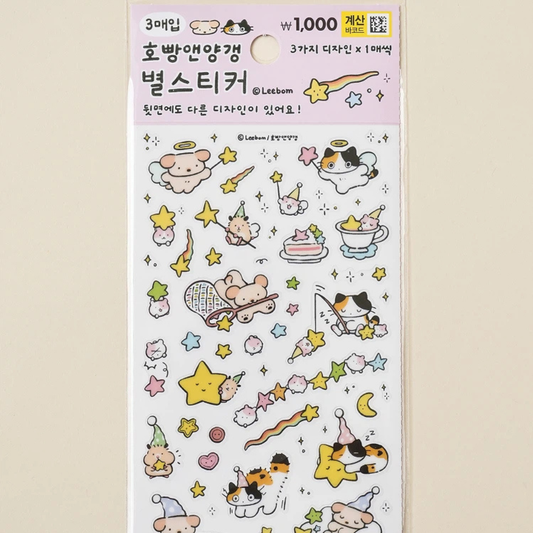 Sleepy night korean sticker set