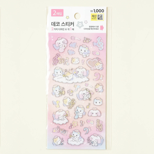 Soft silver foil sticker angels 2 sets