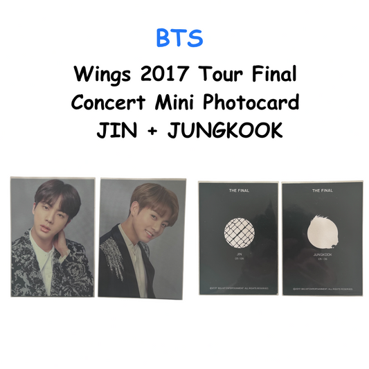 BTS Wings 2017 Tour Final Concert Mini Photocard  JIN + JUNGKOOK