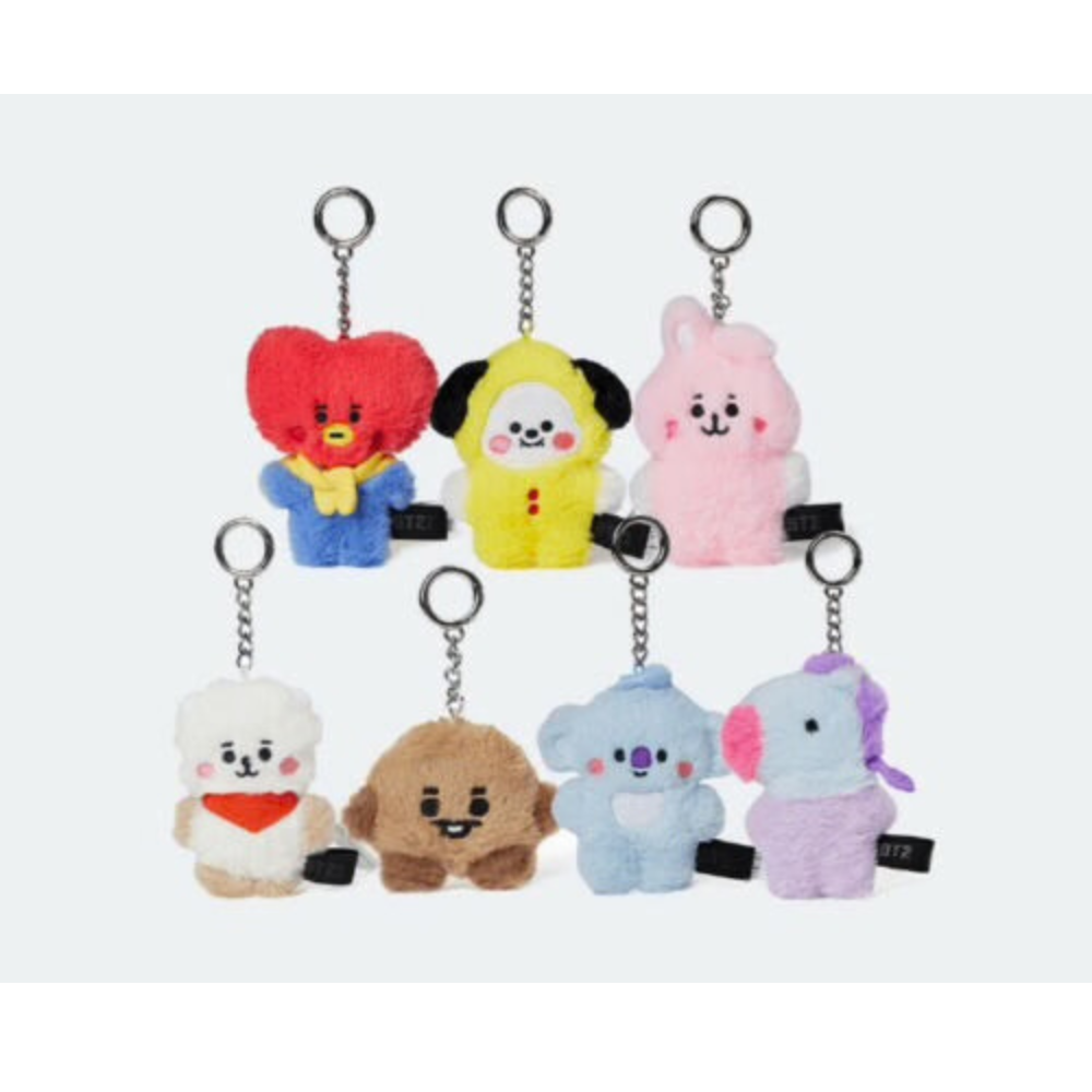 BT21 OFFICIAL BABY FLAT FUR PLUSH BAGCHARM KEYRING