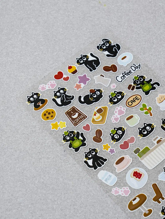 Black cat stickers 4ks