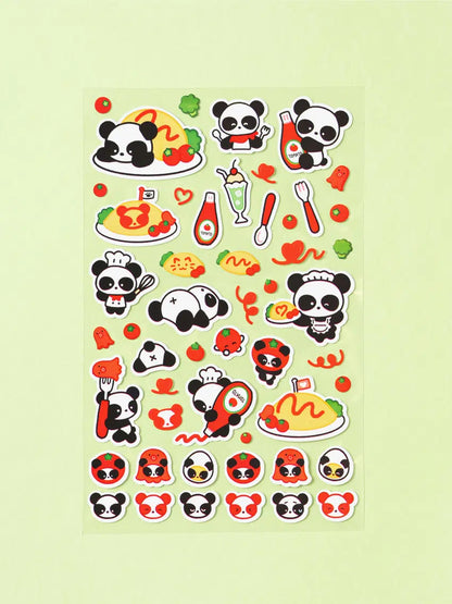 Omelet rice panda stickers 4ks