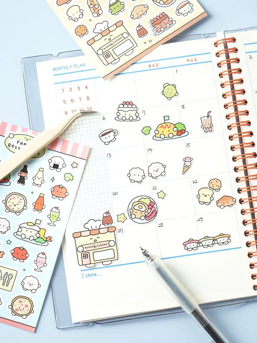 Cute food stickers 4ks