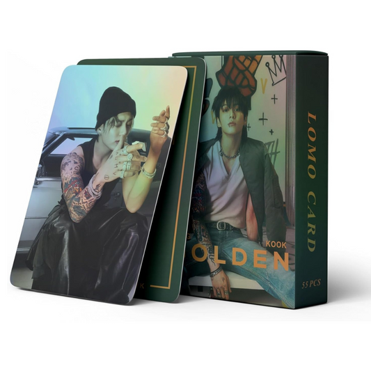 BTS JUNGKOOK GOLDEN HOLOGRAFICKÉ LOMO CARDS 55 KS