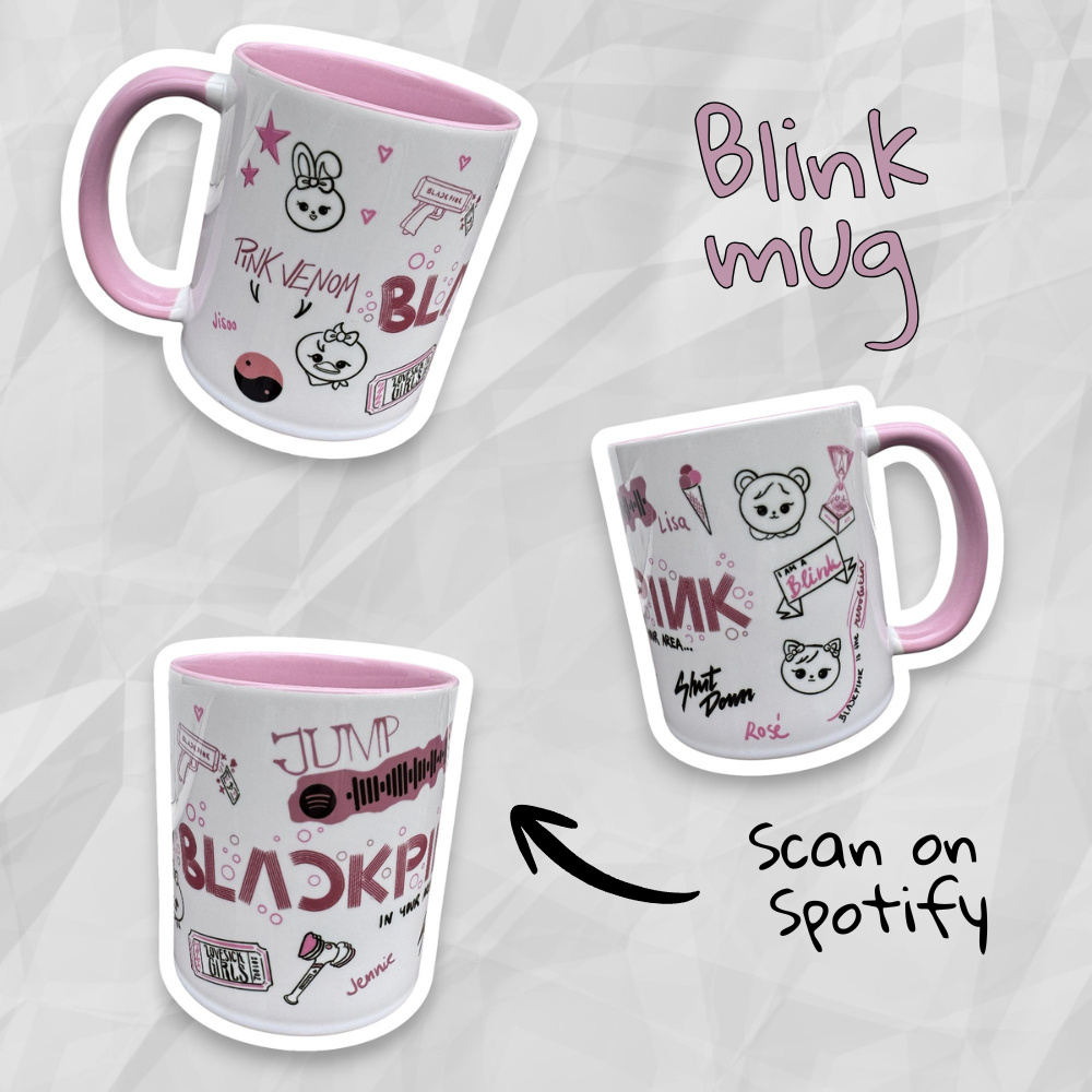 BLACK PINK BLINK DOODLE MUG 300 ML