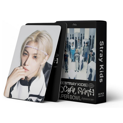 STRAY KIDS SOCIAL PATH SUPER BOWL HOLOGRAPHIC LOMO CARDS 55PCS