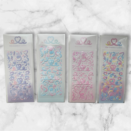 PINK GRADATION CONFETTI STICKERS