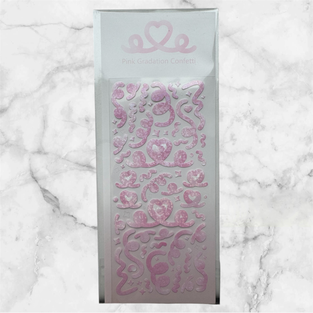 PINK GRADATION CONFETTI STICKERS