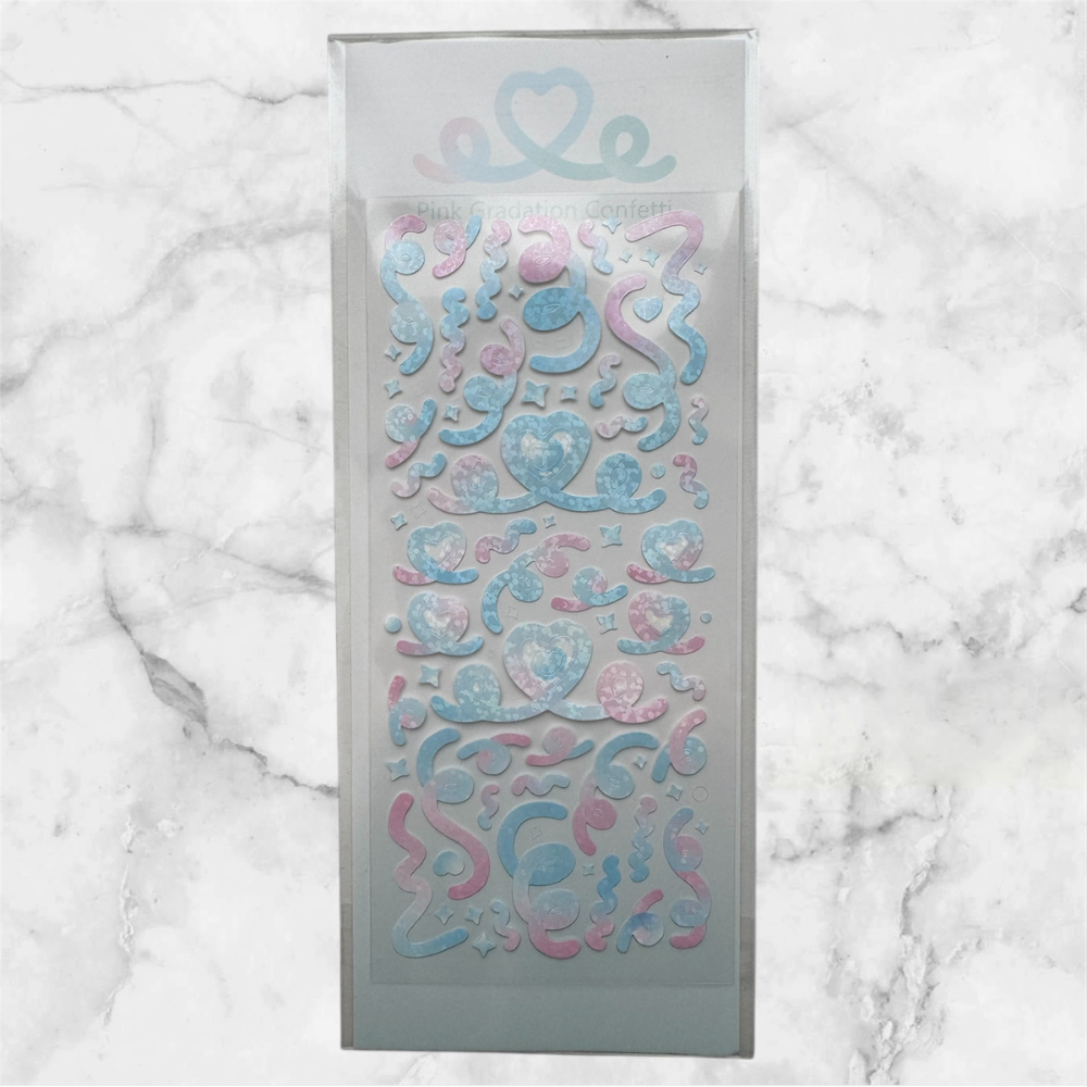 PINK GRADATION CONFETTI STICKERS