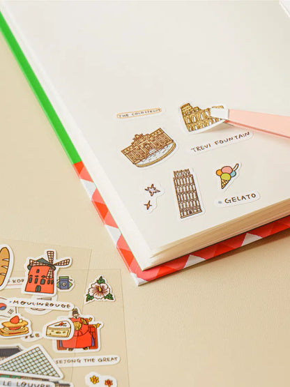 Korean travel theme stickers 4ks