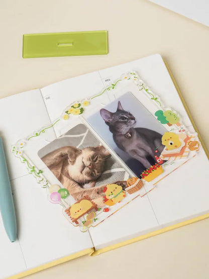 Bombicnic Acrylic Stand Photo Card Decorative Frame 2 Pieces