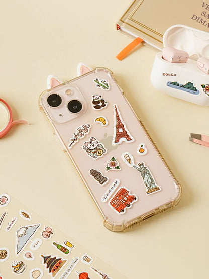 Korean travel theme stickers 4ks