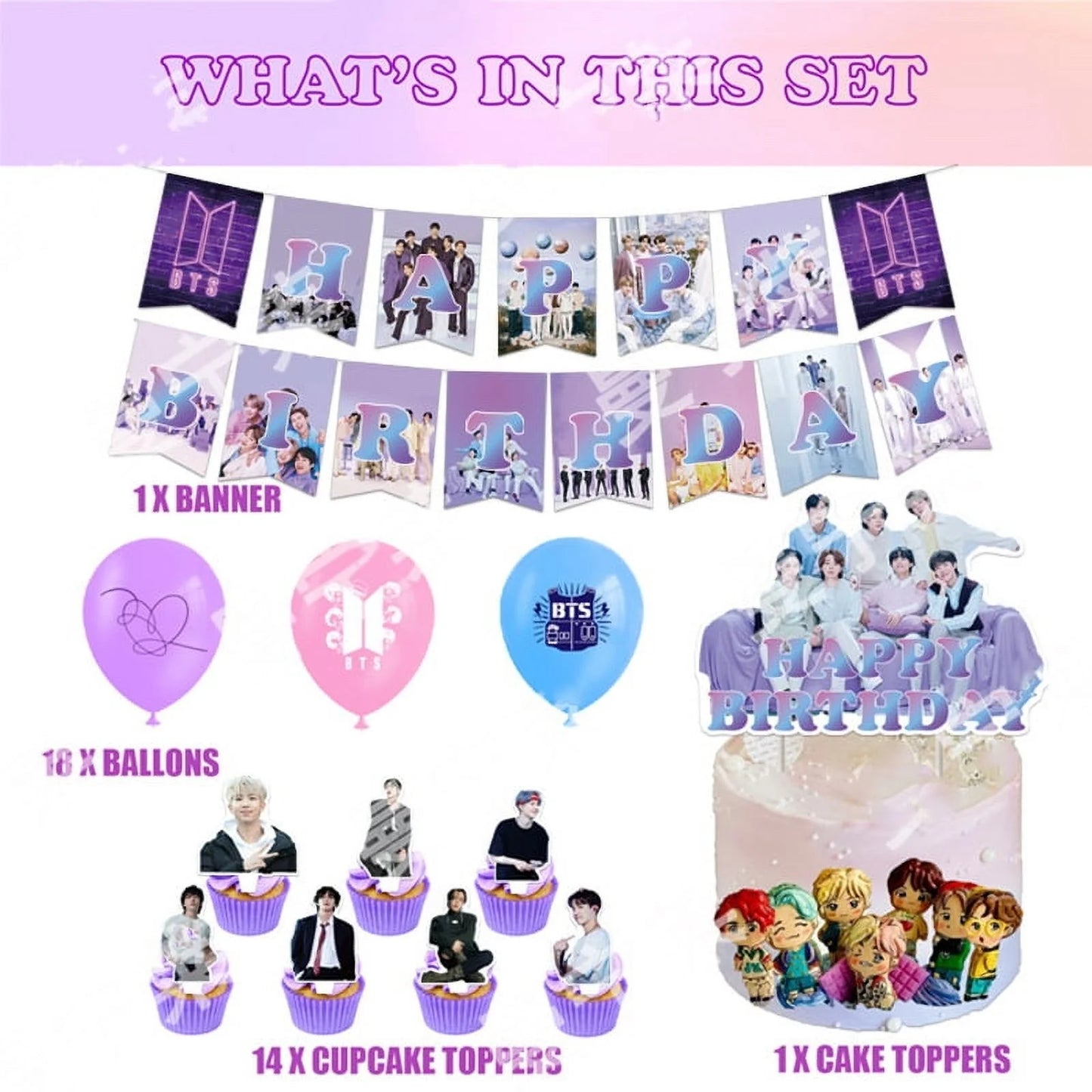 BTS BIRTHDAY PARTY DECORATION SET