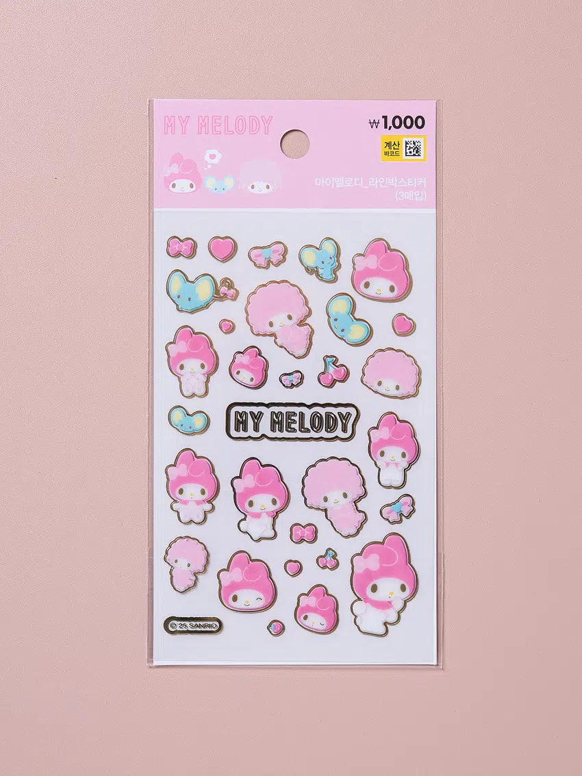 My Melody Line Park stickers 3ks