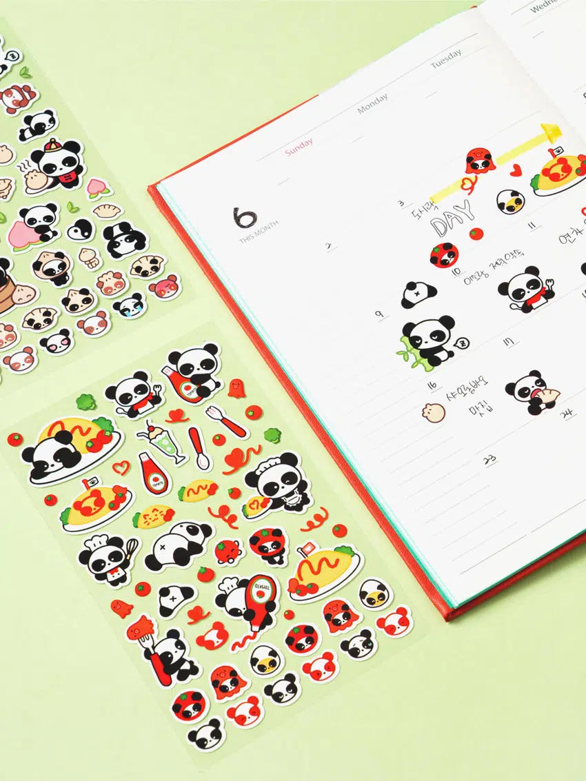 Omelet rice panda stickers 4ks