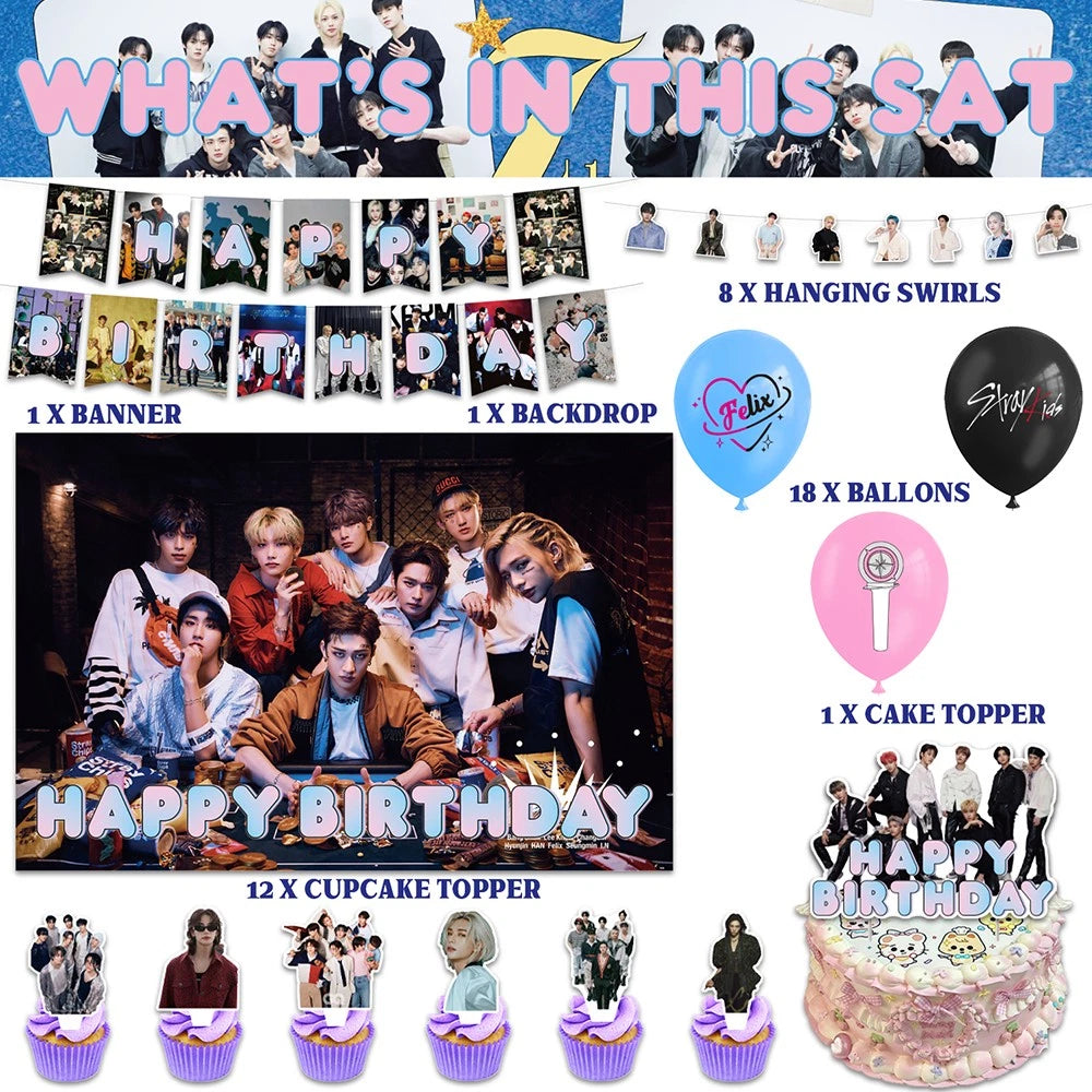 STRAY KIDS BIRTHDAY PARTY DECORATION SET