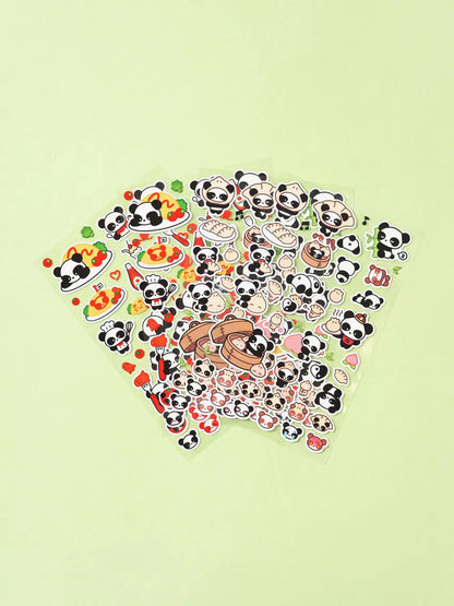 Omelet rice panda stickers 4ks