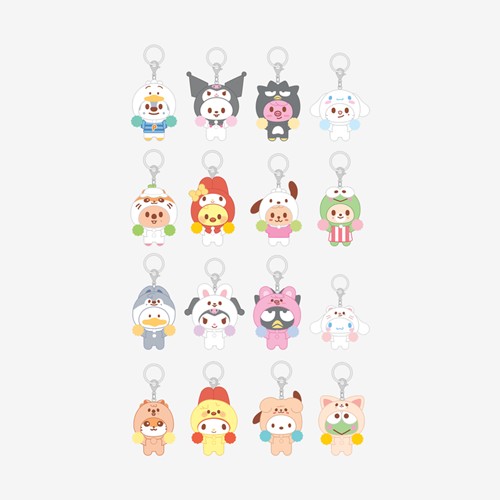 SECRET FLOCKED FIGURE KEYRING (CHEER UP Ver.) Stray Kids SKZOO X SANRIO CHARACTERS PREORDER