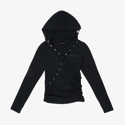 STRAY KIDS - RUN IT JAPANESE MD |HOOD LONG SLEEVE T-SHIRT / BLACK PREORDER