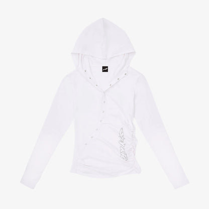 STRAY KIDS - RUN IT JAPANESE MD |HOOD LONG SLEEVE T-SHIRT / WHITE PREORDER