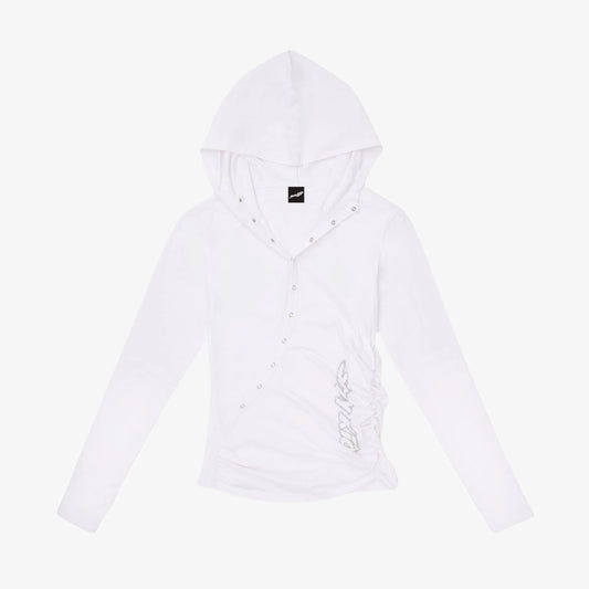 STRAY KIDS - RUN IT JAPANESE MD |HOOD LONG SLEEVE T-SHIRT / WHITE PREORDER